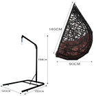 Cadeira Balanço Ninho Suspenso Gota Tramado Com Suporte E Alm