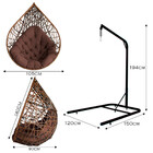 Cadeira Balanço Ninho Suspenso Gota Tramado com suporte e Alm