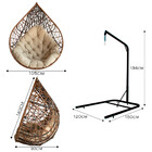 Cadeira Balanço Ninho Suspenso Gota Tramado com suporte e Alm