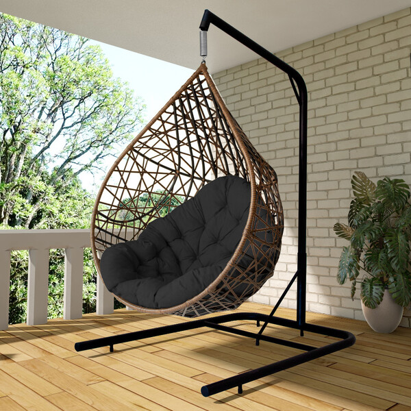 Cadeira Balanço Ninho Suspenso Gota Tramado com suporte e Alm