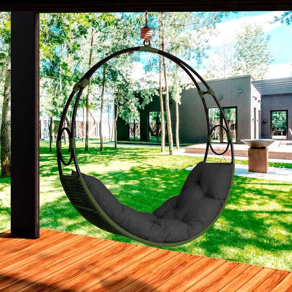 Cadeira Balanço Suspenso Lua Nova Em Corda Náutica