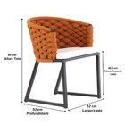 Cadeira Bali Aluminio Em Tricô Náutico Trama Original