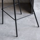 Cadeira Banqueta Alta Com Assento Estofado Em Couro Preto Com