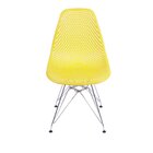 Cadeira Base Cromada Colmeia  Amarelo/cromado