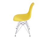 Cadeira Base Cromada Colmeia  Amarelo/cromado