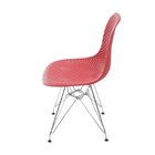 Cadeira Base Cromada Colmeia  Vermelho/cromado