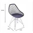 Cadeira Base Cromada Kaila  Preto/cromado