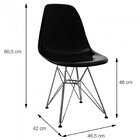 Cadeira Base Cromada Kaila  Preto/cromado