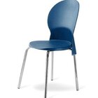 Cadeira Base Cromada Linha Polipropileno Milano Azul