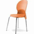 Cadeira Base Cromada Linha Polipropileno Milano Laranja Laran