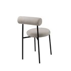 Cadeira Base De Aço E Assento E Encosto Estofados Roll Bege