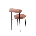 Cadeira Base De Aço E Assento E Encosto Estofados Roll Rosa