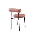 Cadeira Base De Aço E Assento E Encosto Estofados Roll Rosa