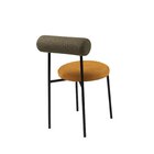 Cadeira Base De Aço E Assento E Encosto Estofados Roll Verde/