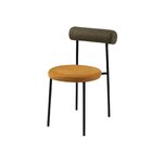 Cadeira Base De Aço E Assento E Encosto Estofados Roll Verde/