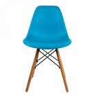 Cadeira Base Em Madeira E Aã§o Eames Empório  Azul Turquesa