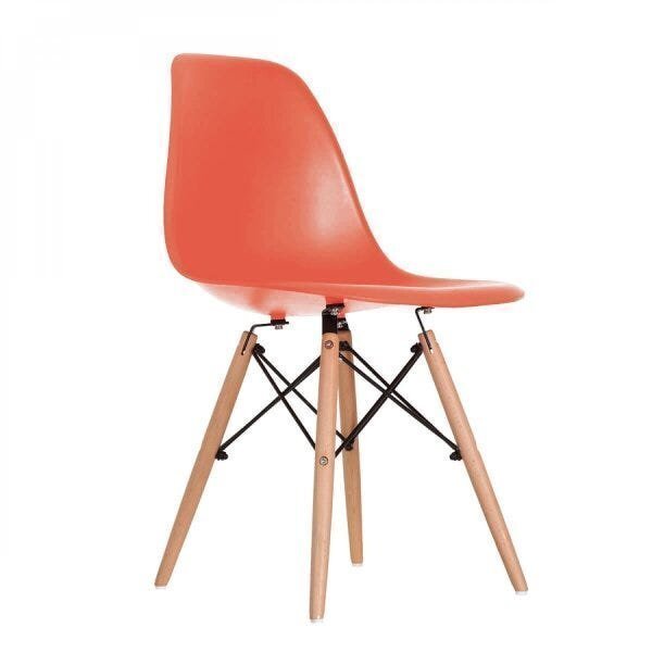 Cadeira Base Em Madeira E Aã§o Eames Empório  Coral