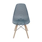 Cadeira Base Madeira Colmeia  Azul Petróleo