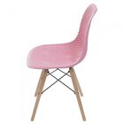 Cadeira Base Madeira Colmeia  Rosa