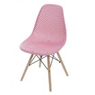 Cadeira Base Madeira Colmeia  Rosa