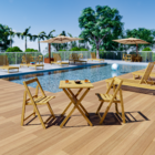 Cadeira para Jardim Basic de Madeira Eucalipto Dobrável sem Braço Solarium Amarelo 80x45x49,1cm Naterial