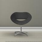 Cadeira Beijo Cinza Poltrona Decorativa Com Base Giratória