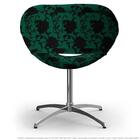 Cadeira Beijo Floral Preto E Verde Poltrona Decorativa Com Ba