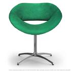 Cadeira Beijo Verde Poltrona Decorativa Com Base Giratória