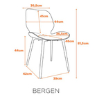 Cadeira Bergen Base Aço - Caramelo