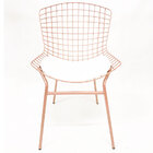 Cadeira Bertóia Cor Rosé Fosco Assento Branco Tubular - Poltr