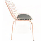 Cadeira Bertóia Cor Rosé Fosco Assento Preto Tubular - Poltro