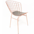 Cadeira Bertóia Cor Rosé Fosco Assento Preto Tubular - Poltro