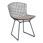 Cadeira Bertoia Preta Com Assento Bege