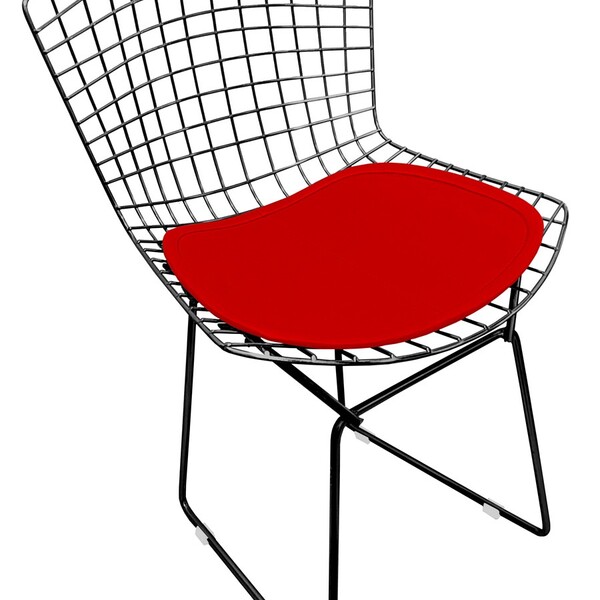 Cadeira Bertoia Tradicional Preta Brilhante Com Assento - Ver