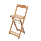 Cadeira Bistrô Alta Dobrável De Madeira  Mel