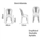 Cadeira Bistrô Tramontina Atlântida Em Polipropileno Cinza Tr