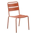 Cadeira Bora Sem Braço Estrutura Em Aço Com Pintura Cor Coral