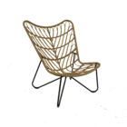 Cadeira Borboleta Metal e Rattan 103x87cm Bege Naterial