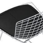 Cadeira Boxbit Bertoia Cromada Com Almofada Preta