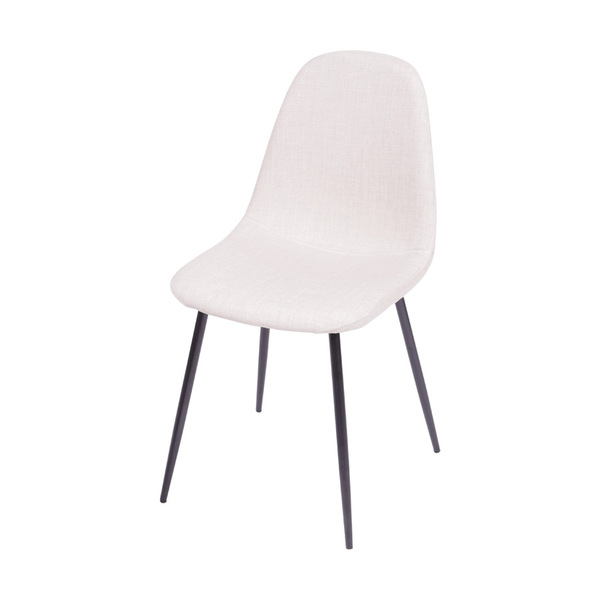 Cadeira Boxbit Charla Bege Base Metal Preta