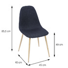 Cadeira Boxbit Charla Jeans Base Metal Preta