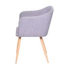 Cadeira Boxbit Charla Linho Cinza Base Metal Cor Madeira