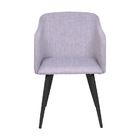 Cadeira Boxbit Charla Linho Cinza Base Metal Cor Preta