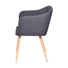 Cadeira Boxbit Charla Linho Grafite Base Metal Cor Madeira