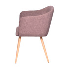 Cadeira Boxbit Charla Linho Marrom Base Metal Cor Madeira