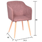 Cadeira Boxbit Charla Linho Marrom Base Metal Cor Madeira