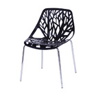 Cadeira Boxbit Folha Abs Preta Base Cromada