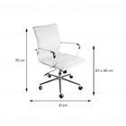 Cadeira Boxbit Soft Baixa Branca Em Pu Base Cromada Rodizio