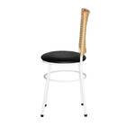 Cadeira Branca Para Cozinha Hawai Palha  Preto
