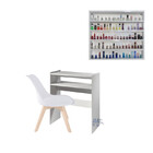 Cadeira Branca Saarinen Design + Carrinho Auxiliar Porta Esma